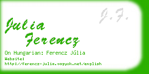 julia ferencz business card